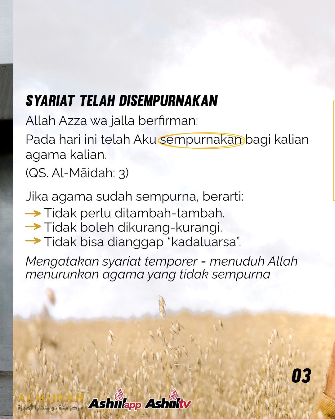 BENARKAH AL-QUR'AN & SUNNAH ITU TEMPORER?