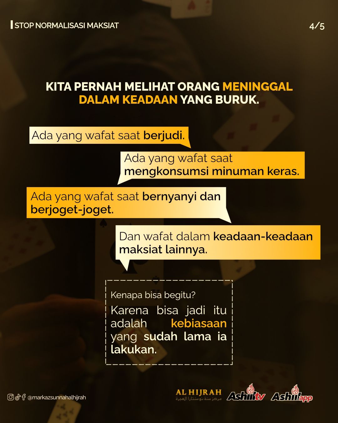 STOP NORMALISASI MAKSIAT